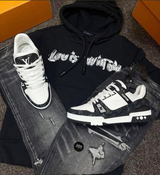 Amiri jeans lv trainer lv hoodiew